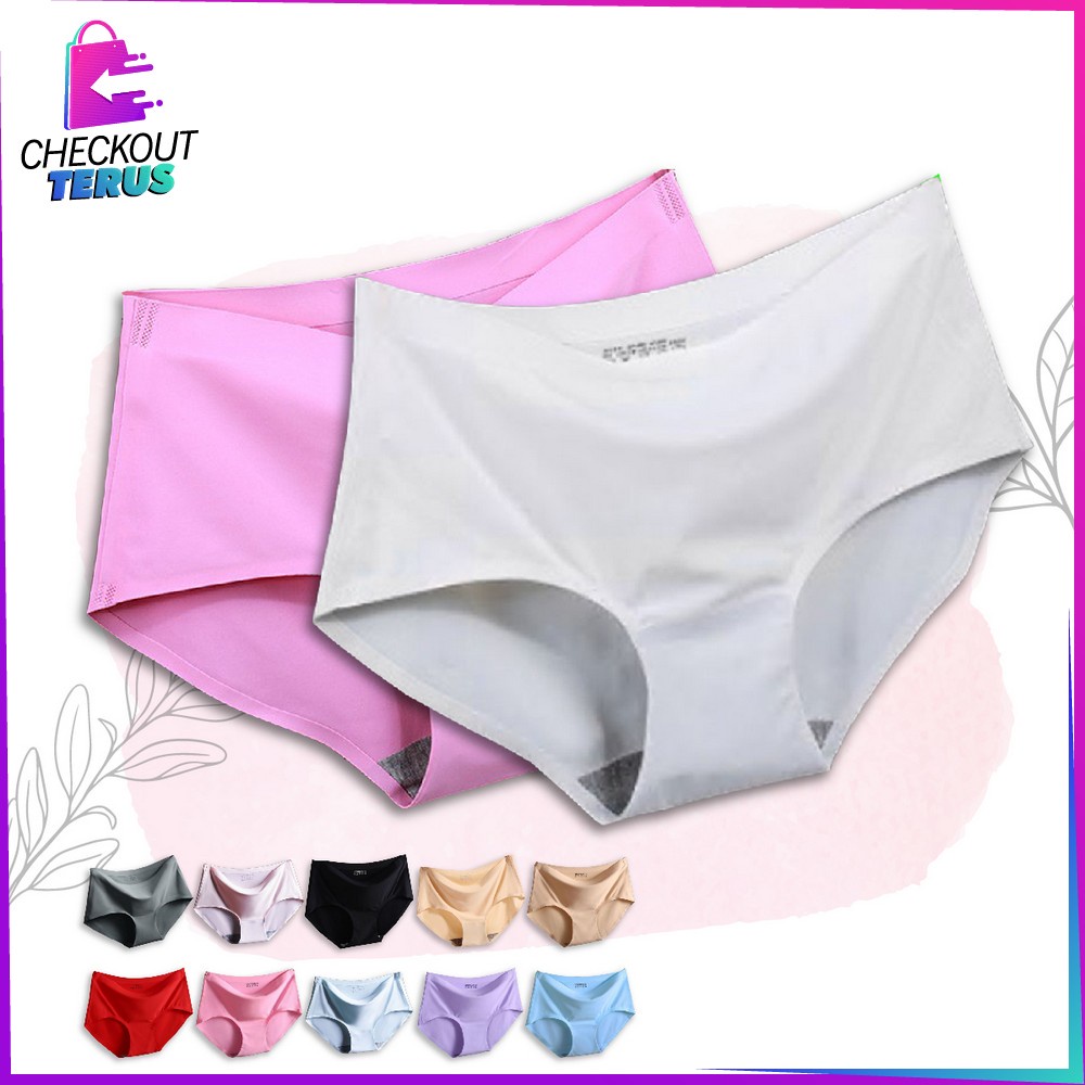 CT P38 CD Seamless Wanita Polos Celana Dalam Seamless CD Cewek Tanpa Jahitan Ice Silk Panties Underwear Celana Dalam Polos Wanita