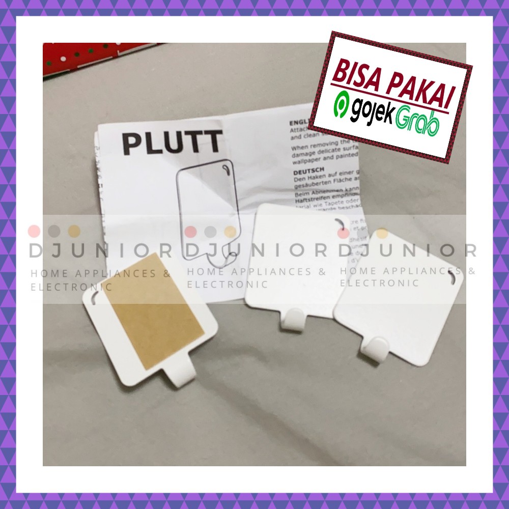 PLUTT PENGAIT DENGAN PEREKAT, PUTIH / 3 PCS - LIVIN