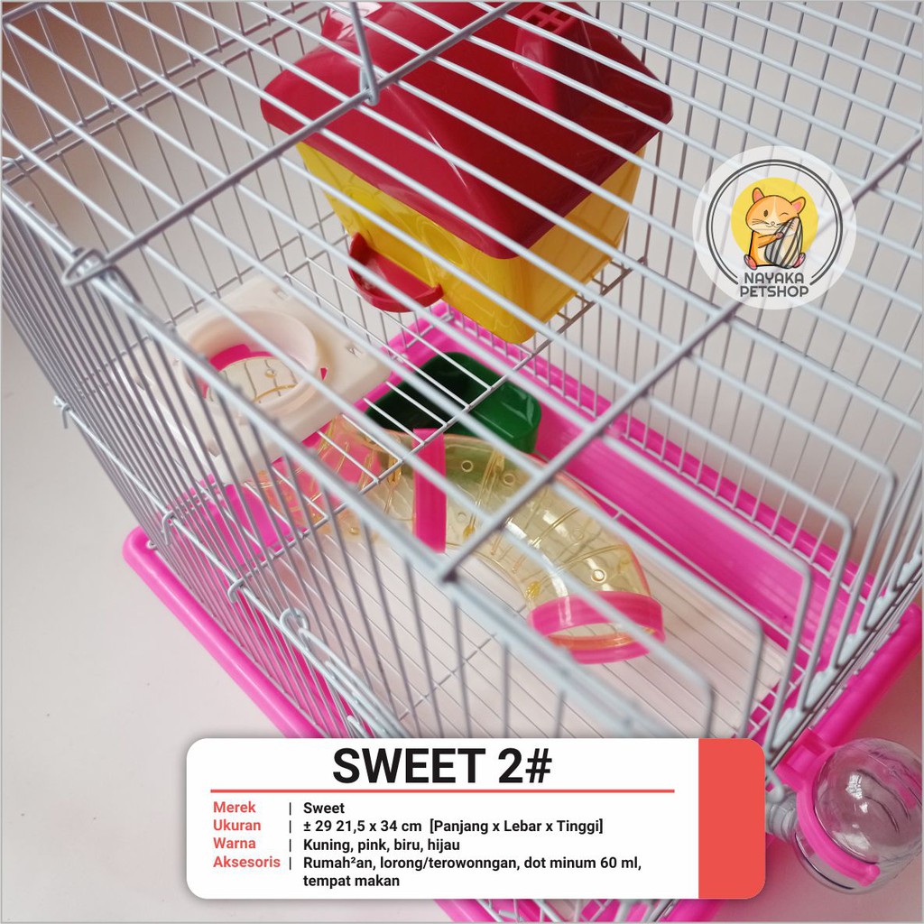 Sweet 2# Kandang Hewan Hamster Tingkat 2 Lantai