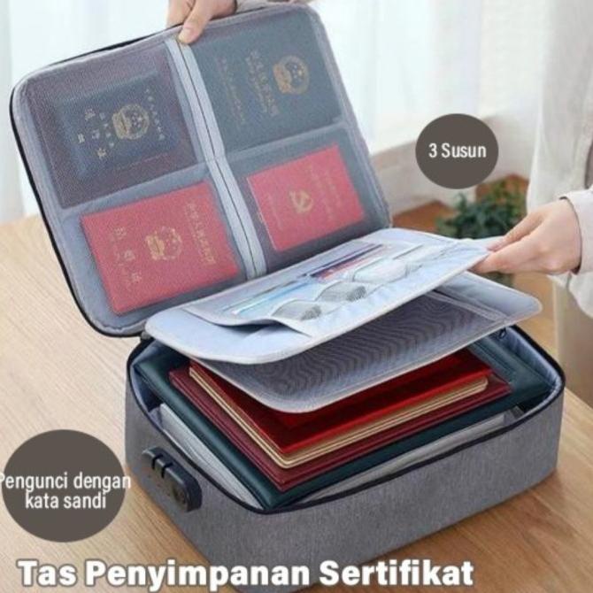 

Office & Stationery | Document Organizer | Document Storage Bag Tas Penyimpanan Dokumen File Passport Kunci Sandi | Best Seller