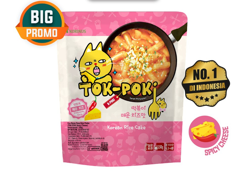 

Daebak - Bunsik Tokpoki SPICY CHEESE / Tteokbokki / Topoki / Tok-Poki Pedas Keju instant