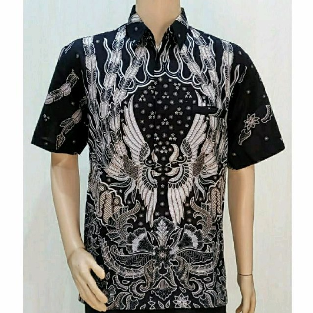 Kemeja Pria Batik Jumbo Big Size 4L 5L Lengan Pendek Modern Seragam Murah BRG-T