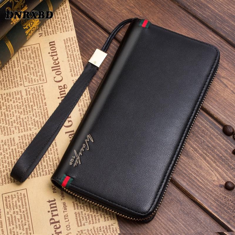 Dompet Pria Men Wallet Clutch Leather Long Zipper - Dompet Pria