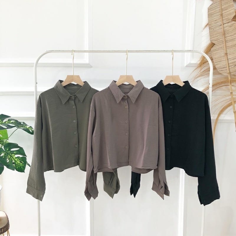 kemeja wanita / croptop shirt / outer murah meriah