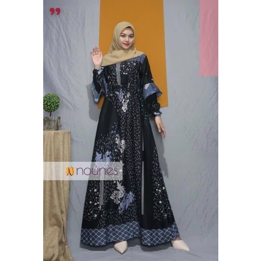 Gamis Maxmara Dior Silk Premium//Gamis Maxmara Lux Premium-Hujan hitam