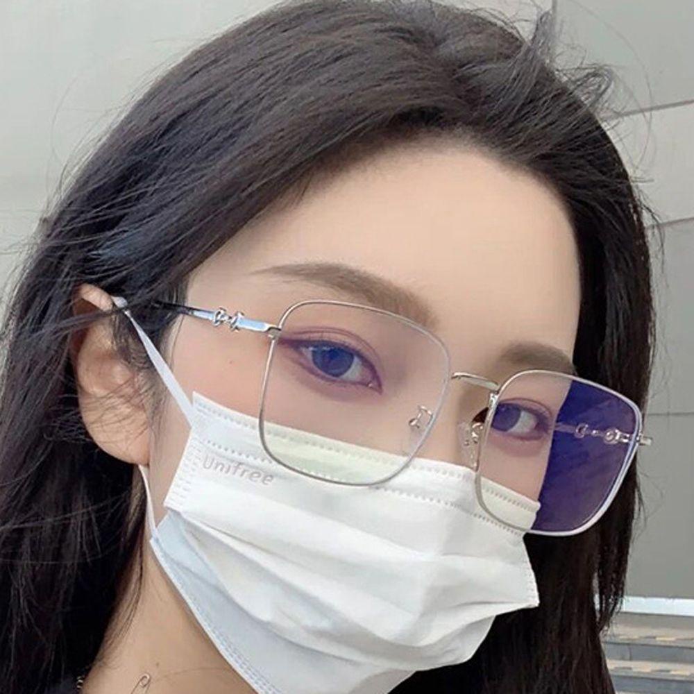 Mxbeauty Kacamata Anti Blue light Korean Square Metal Frame Fashion Blue light blocking Komputer Eyeglasses