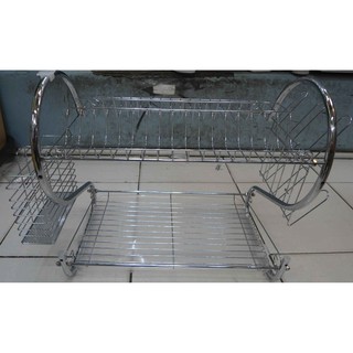  berat  1 kg Stainless  Steel Rak  piring  2 tingkat New 