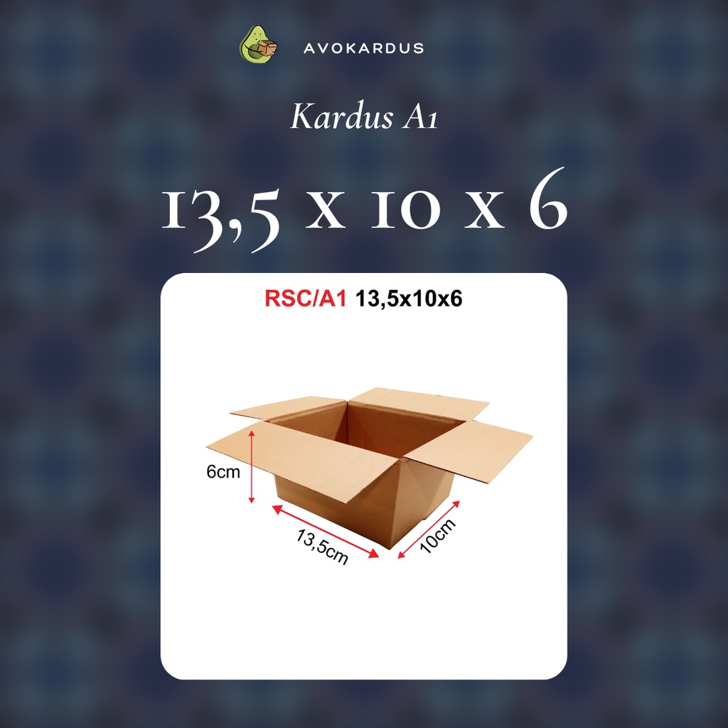 

Kardus / Box / Karton / Packing / Packaging / Kotak / Dus RSC / A1 – 13,5 x 10 x 6 B-Flute