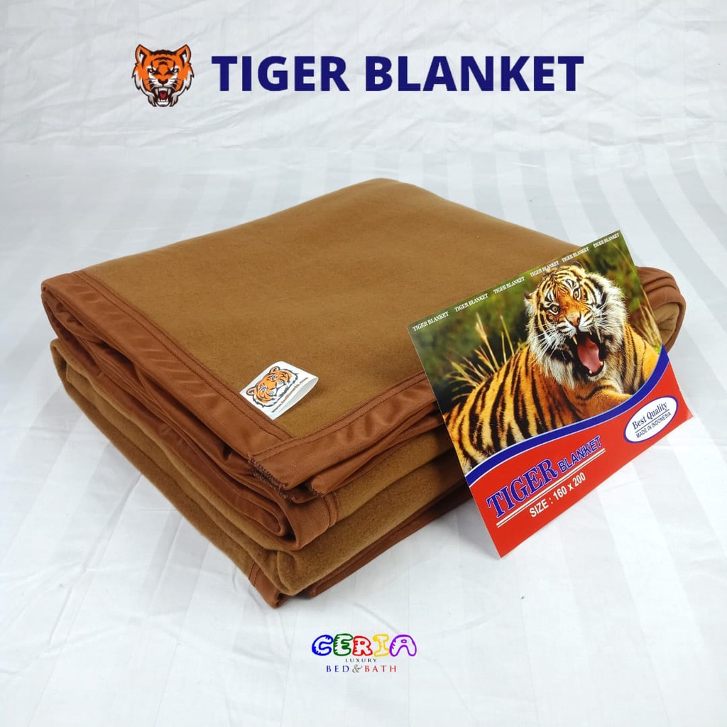 Selimut Hotel Polos Lembut Dewasa Tiger 160x200 - Coklat Muda