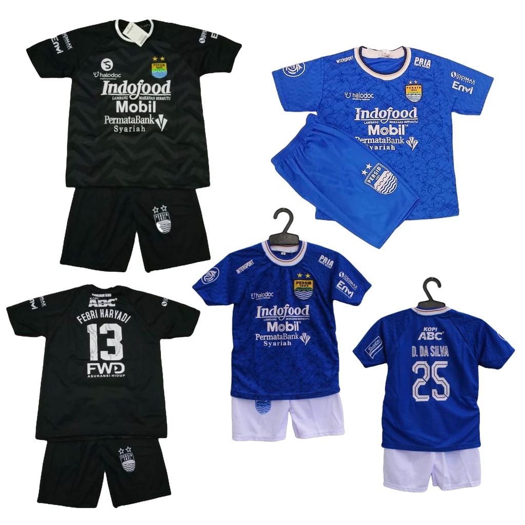 setelan baju kaos bola anak/setelan jersey bola persib bandung