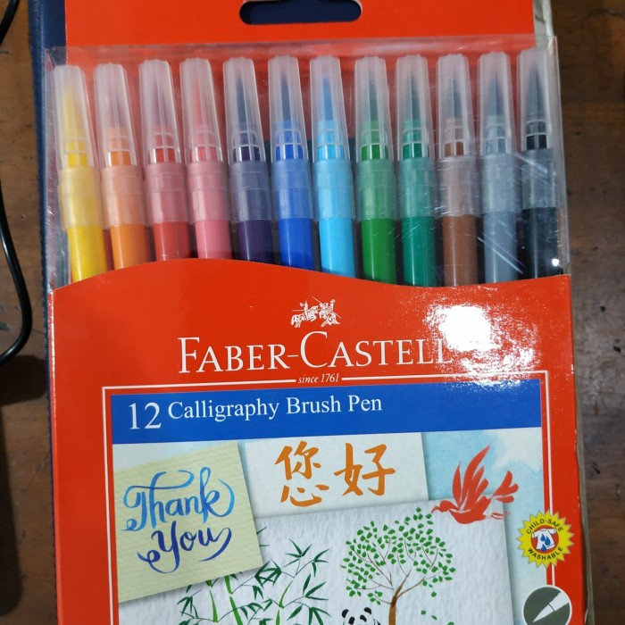 

kaligrafi-perlengkapan- brush pen set 12 faber castle calligraphy -perlengkapan-kaligrafi.