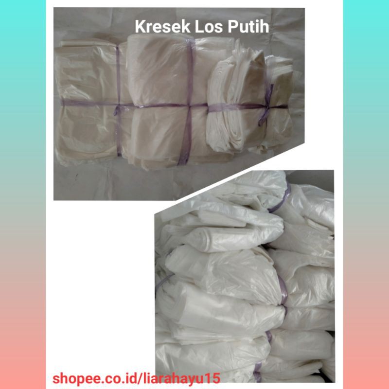 kresek los putih kresek kiloan warna putih tebal kuat ukuran kecil (15), tanggung (24), dan 28