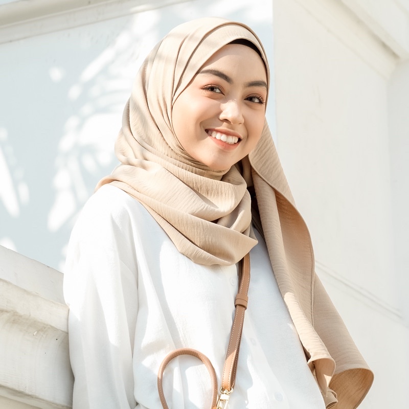 Meira Shawl | Pashmina Polos Kolaborasi Meiraniap x Yeppushop-Winter Wheat