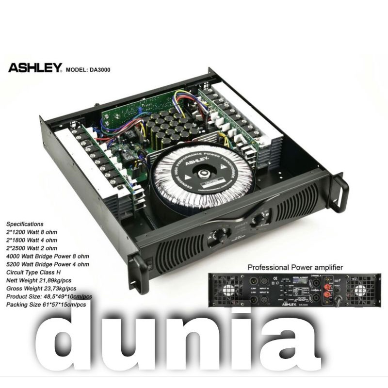 Power Ashley DA3000 Amplifier Ashley DA 3000 Class H