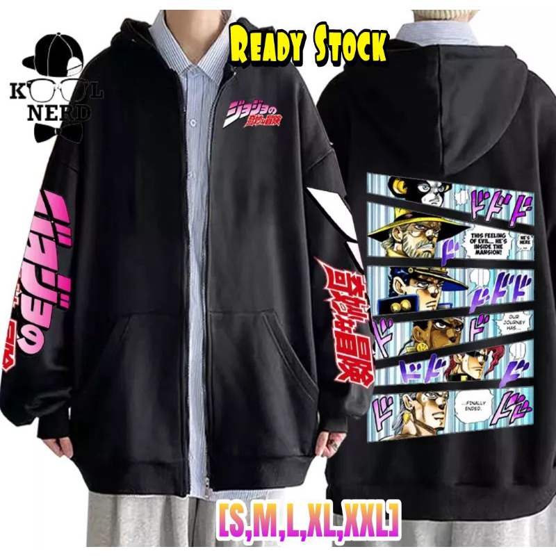 JAKET ZIPPER RESLETING ANIME MANGA JEPANG JOJO'S BIZARRE ADVENTURE PETUALANGAN ANEH JOJO KARAKTER AN