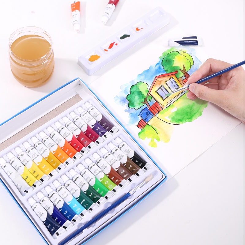 

Deli Water Color Paint / Cat Air Set 5 ML Bersertifikat Aman Gratis Kuas 738XX