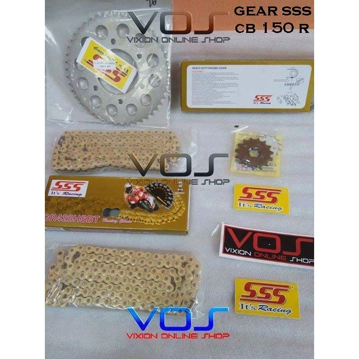 GEAR SET SSS 428 TEBAL HSBT UNTUK CB 150 R