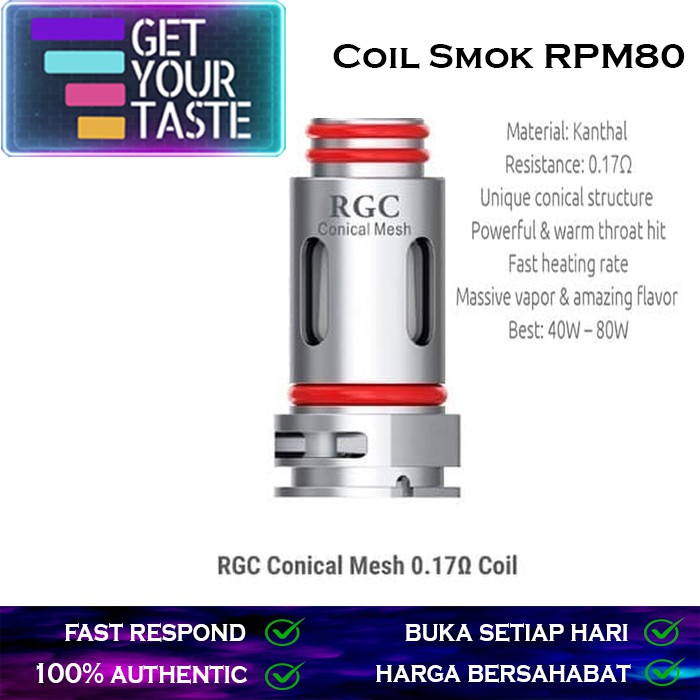 Coil RPM RGC Smok RPM80 Replacement 100% Authentic - Coil Smok RPM80 RGC - 0.17 OHM