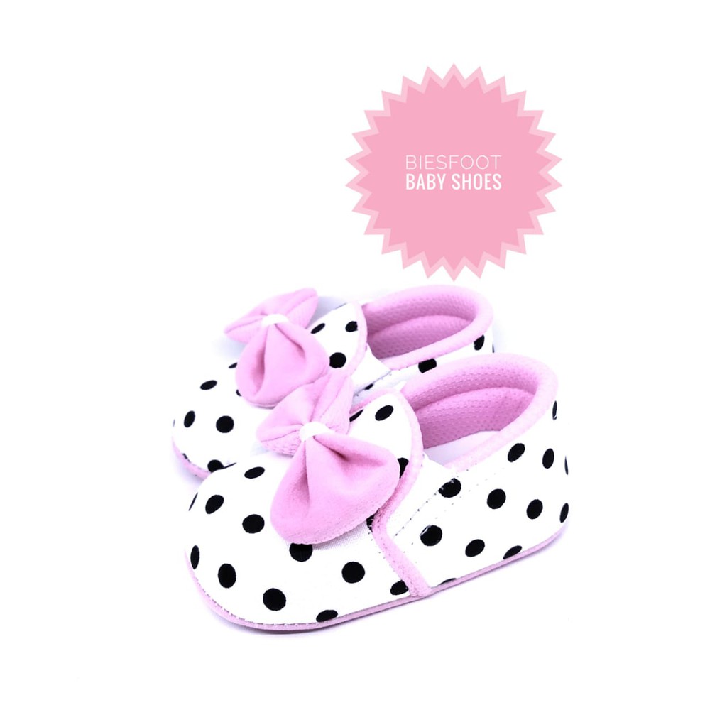 SEPATU BAYI PEREMPUAN 0-12 BULAN/ SEPATU PREWALKER/ SEPATU ANAK/ SEPATU SLIP ON POLKADOT