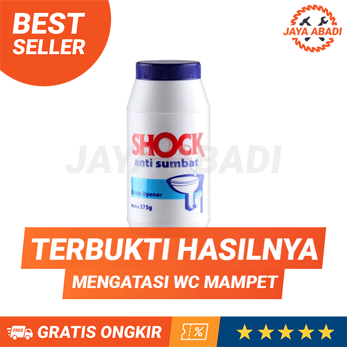SHOCK Bubuk Anti Wc Mampet / Anti Sumbat Toilet Wastafel / Melancarkan Saluran Air Pipa 375g