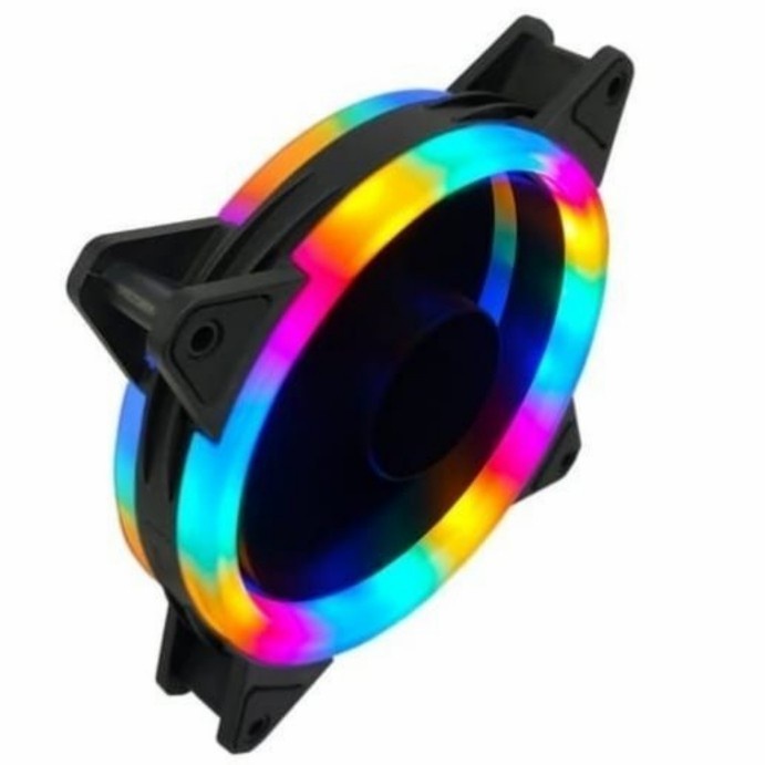 Fan RX7 RGB Fix rainbow 12cm kipas casing pc 120mm cooler desktop