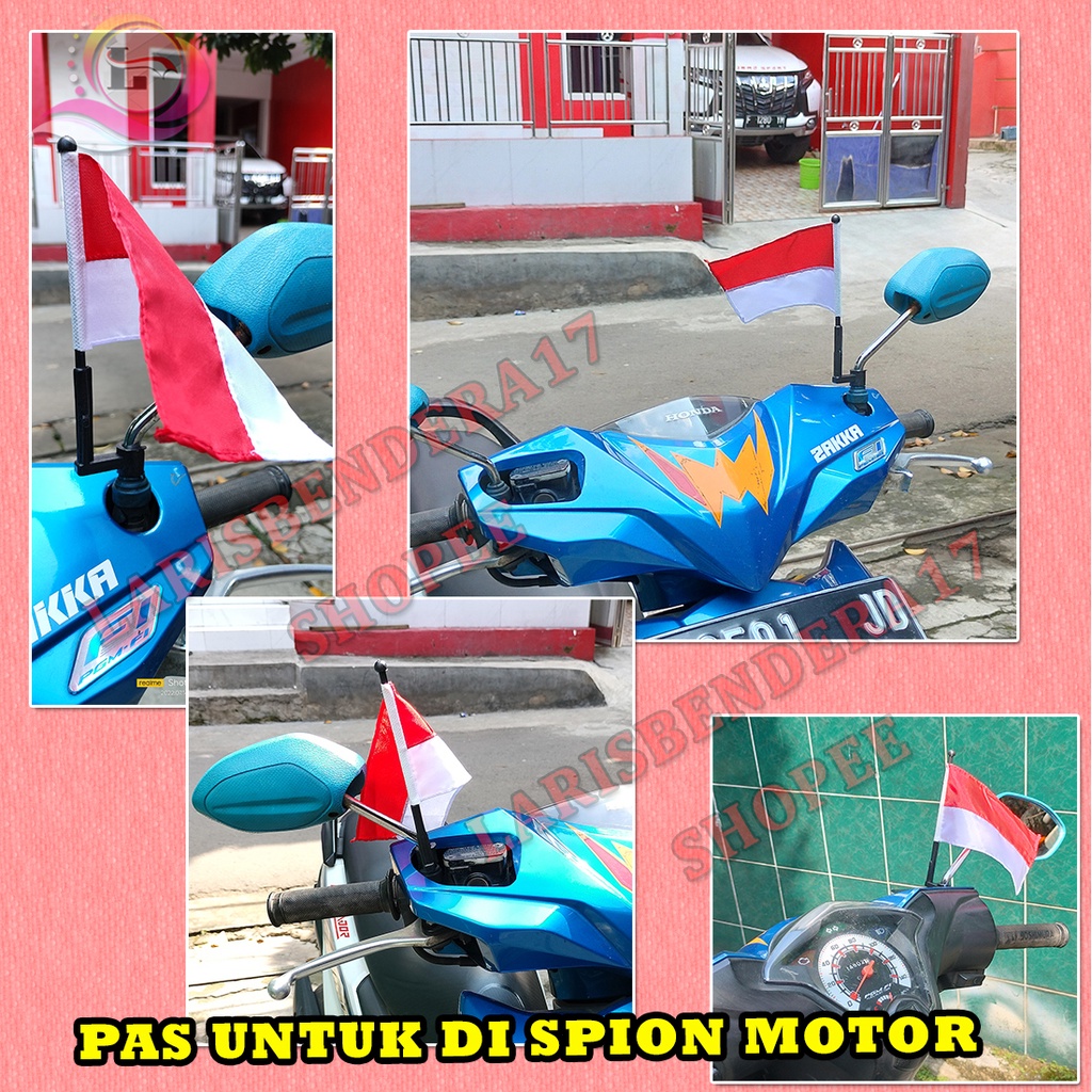 Bendera Tiang untuk di spion motor. Bendera Tiang, Bendera Convoi, Bendera merah putih. Untuk Asesor