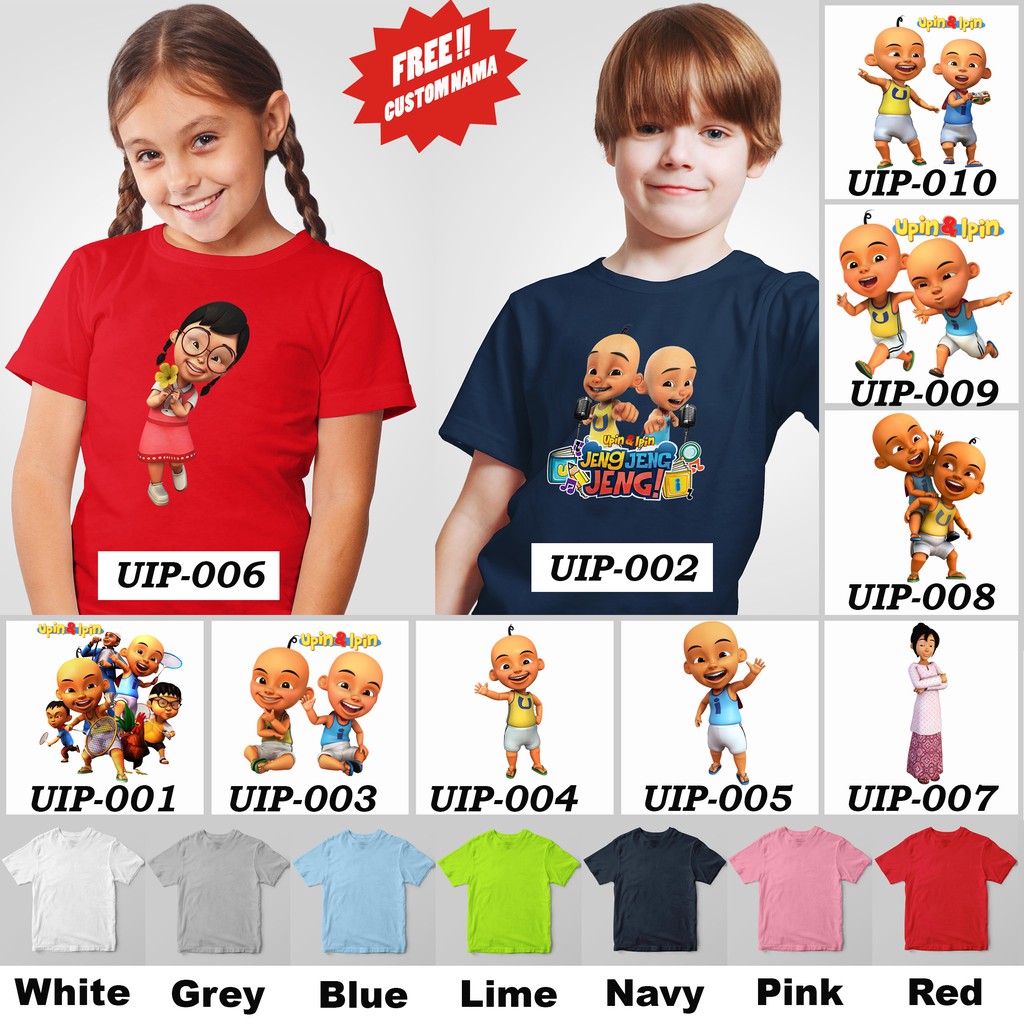 [FREE NAMA!!] Kaos Anak &amp; Family Upin Ipin 100% COTTON PREMIUM