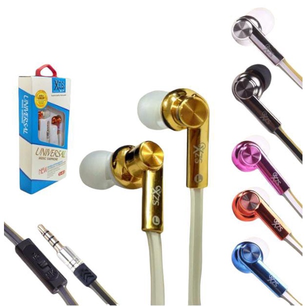 HEADSET EARPHONE XZS X-43 X43 JACK 3.5MM BASS ALL TYPE