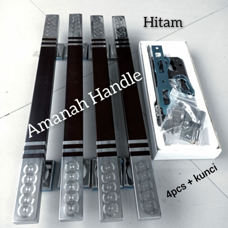 handle pintu rumah gembok kunci 1 set - Tarikan pintu rumah stenlis 45cm