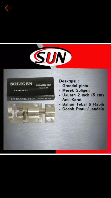 Grendel Selot Pintu Jendela 2 Inch 5 Cm Tebal Soligen