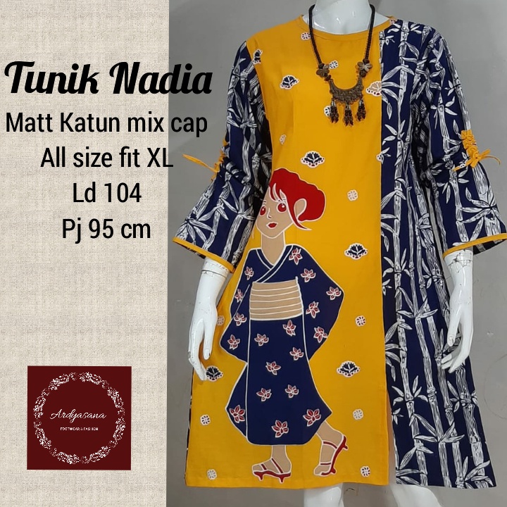 Tunik nadia batik karakter mix cap