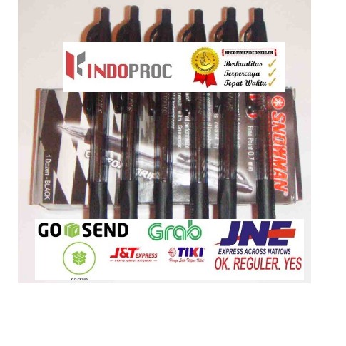 

Ballpoint Snowman v5 / Pulpen Murah black 0.7mmp