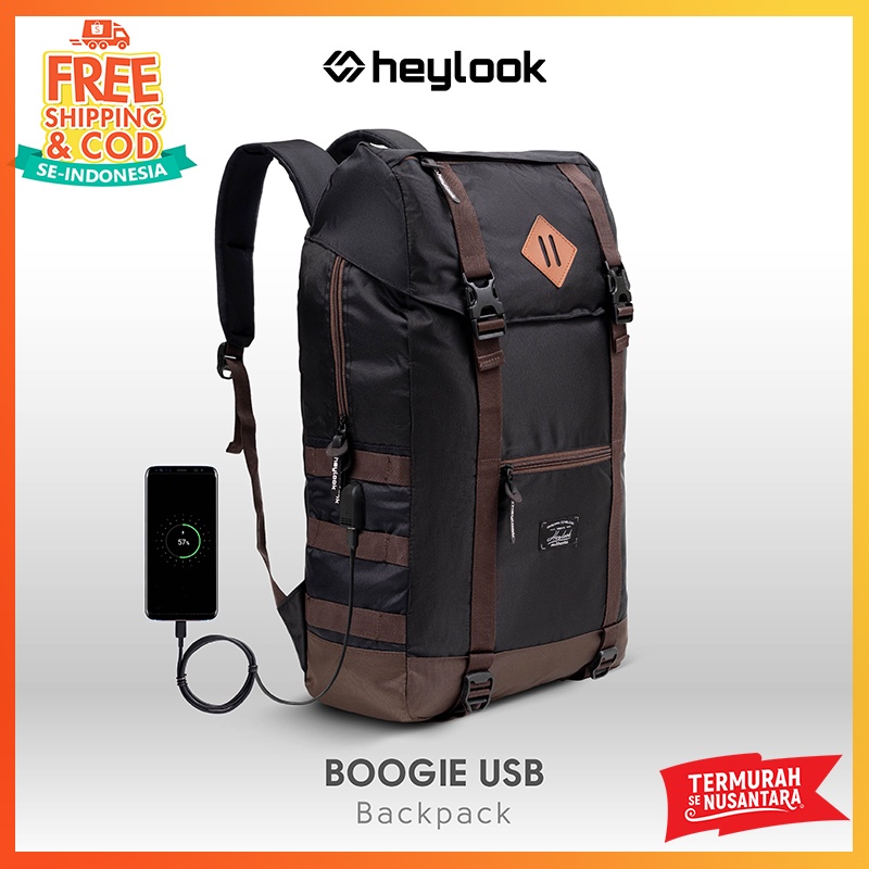 [BISA COD] Tas Ransel USB Backpack outdoor unisex Pria Wanita Anti air Tas Travelling 40L Daypack