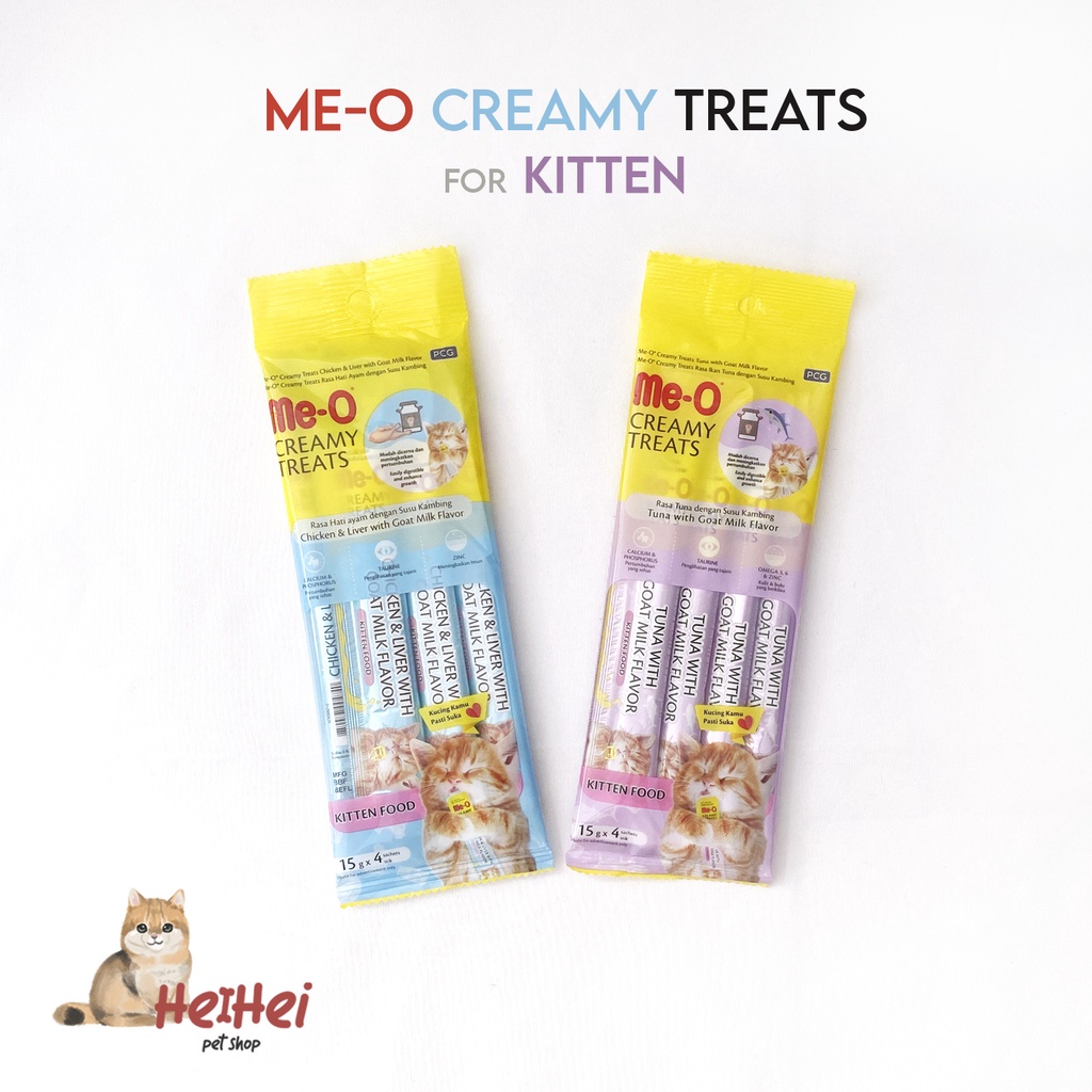 Me-O Kitten Creamy Treats 4 pcs - Meo Creamy Snack Anak Kucing - Kitten Snack Liquid