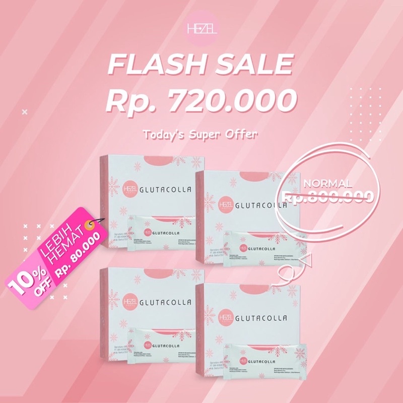 HEZEL COLLAGEN DRINK/ MINUMAN COLLAGEN/ PEMUTIH BADAN/ NOERA COLLAGEN / COLLAGEN GLUTACOLLA