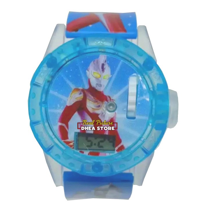 Jam Tangan Anak Laki Laki Laser Proyektor Ultramen FREE BateryCadangan
