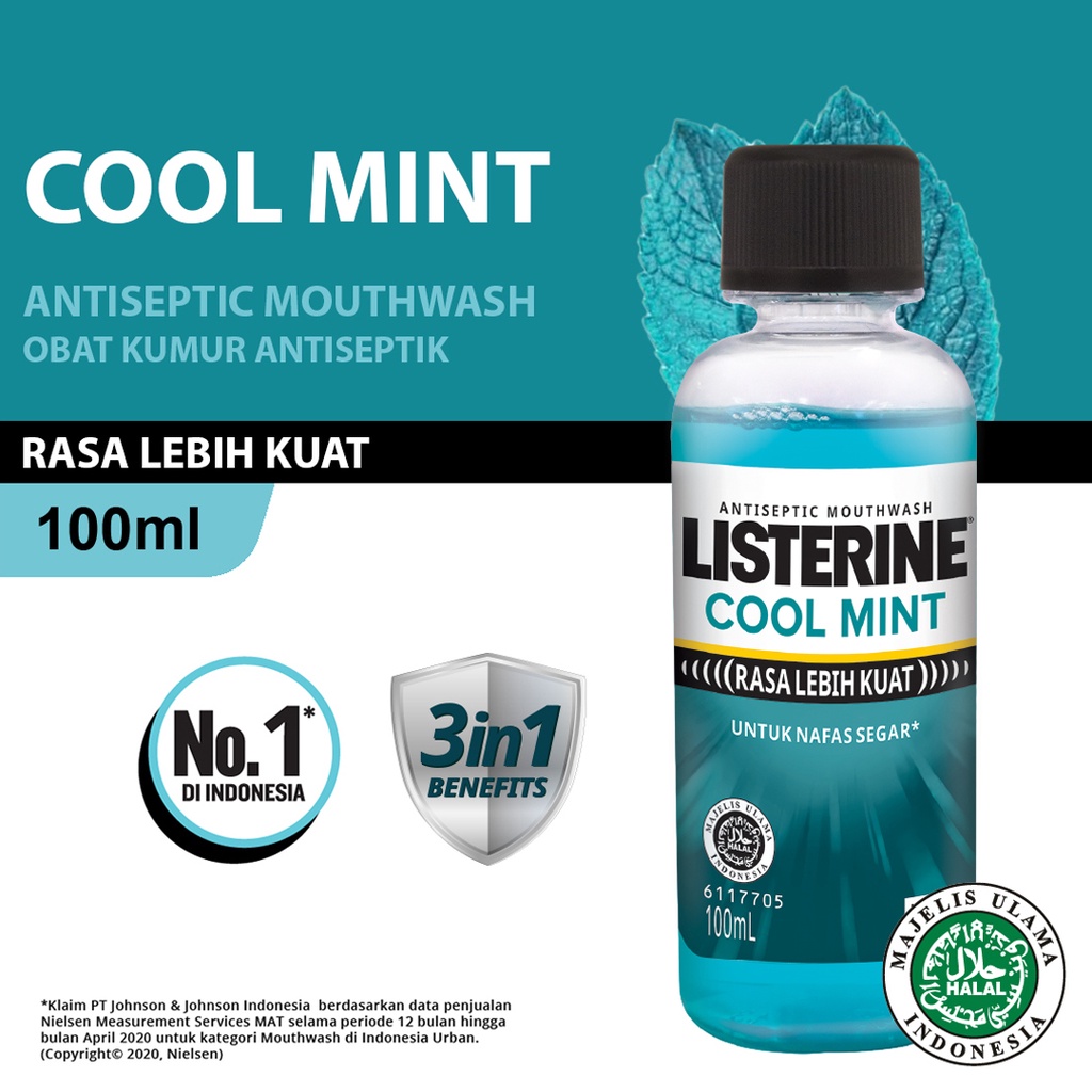 LISTERINE Cool Mint Antiseptic Mouthwash / Obat Kumur Antiseptik - 100ml