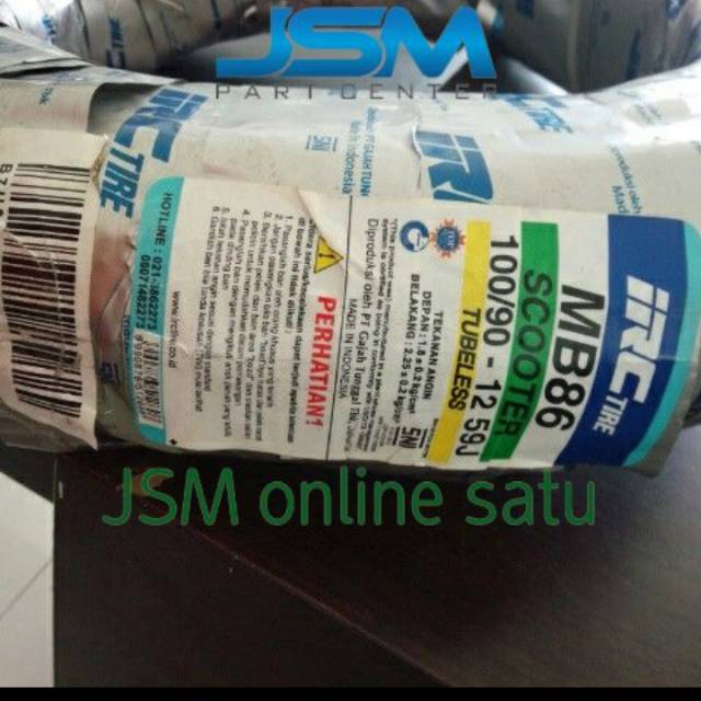 BAN TUBELESS IRC 100/90 RING 12 BAN DEPAN SCOOPY NEW 2018 IRC TUBLES