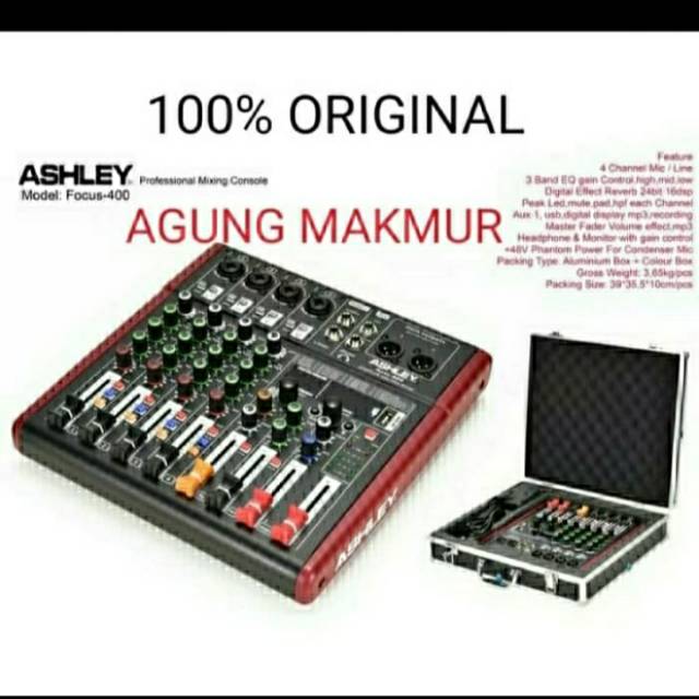 Mixer Ashley Fokus 400 Original 4 Channel Bluetooth