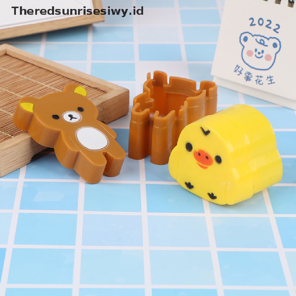 # Alat Rumah Tangga # 1 Pasang Cetakan Nasi / Sushi / Sandwich Bentuk Kartun 3D DIY