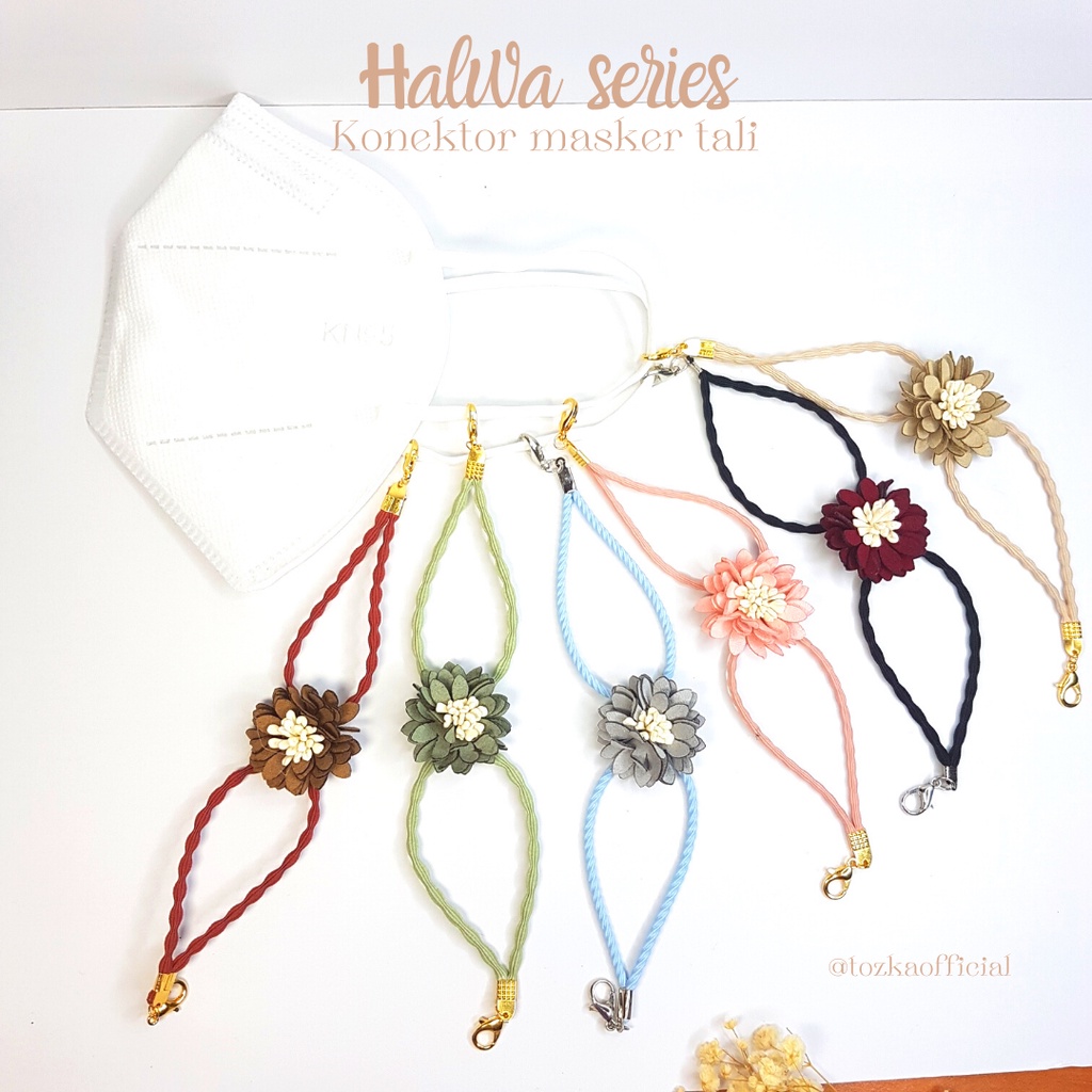 Halwa series I Konektor tali curly I Strap mask dewasa anak