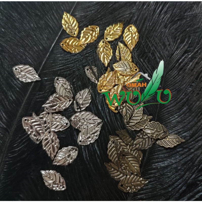 Lempeng lempengan aksesoris daun kecil ( 10 pcs)