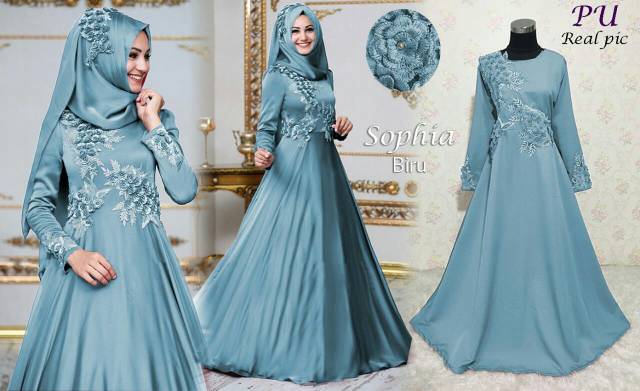 maxi sophia syari ori pu - maxi dress muslim murah - gamis cantik bordir balotelli premium