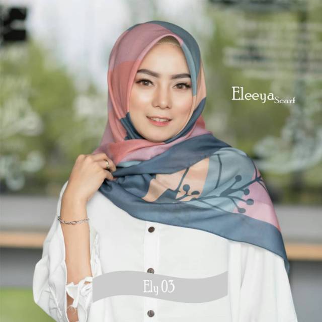 HIJAB SEGIEMPAT MOTIF ELY 03 II Eleeya Scarf