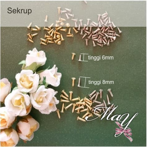 BEST SELLER Sekrup Kecil. tinggi 6mm & 8mm, warna silver & gold 20gr Asli