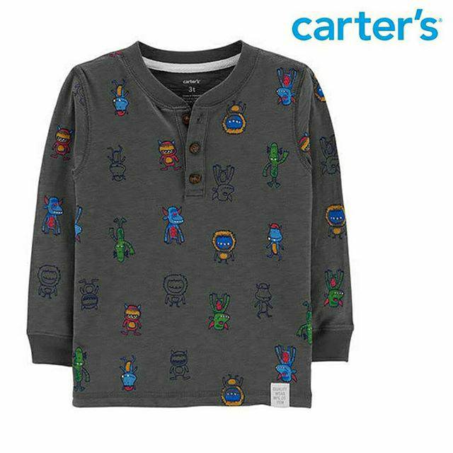 Carters tee kaos anak laki laki long sleeve lengan panjang