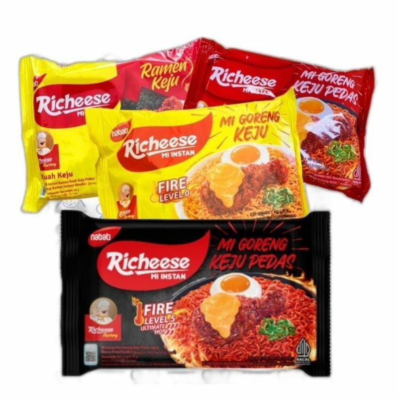 Richeese mie instan level 0, level 3, level 5