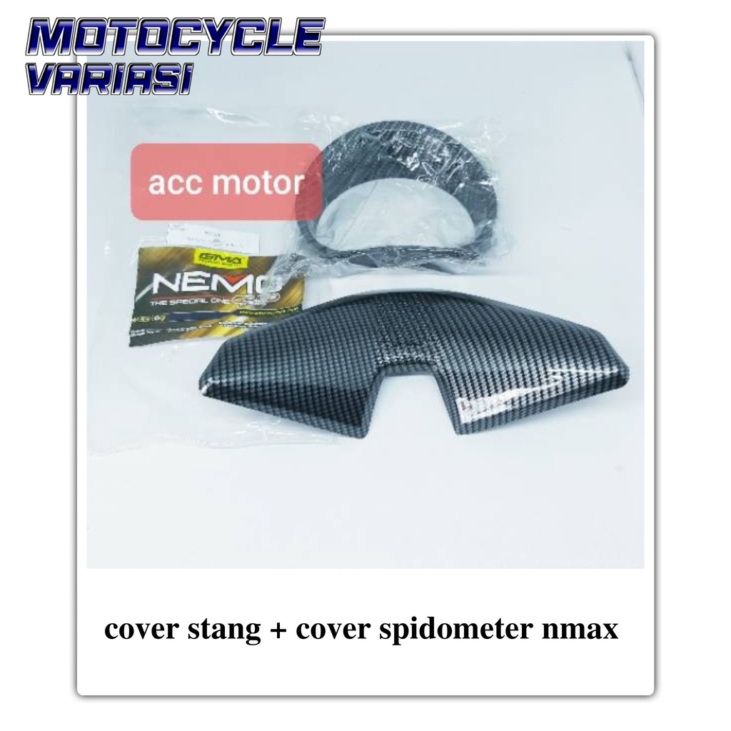 paket cover stang + cover spidometer nmax carbon nemo