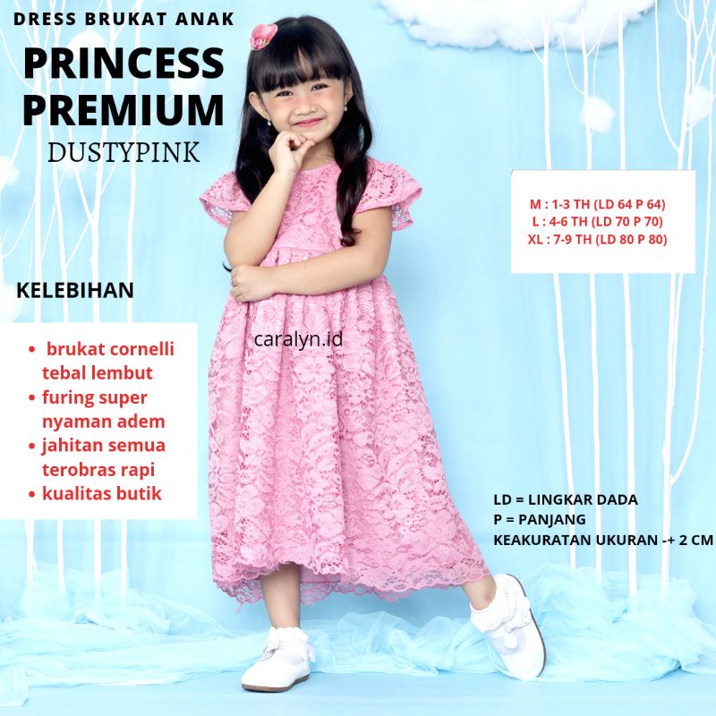 DRESS BRUKAT ANAK PRINCESS 0-9 TAHUN PAUD SD