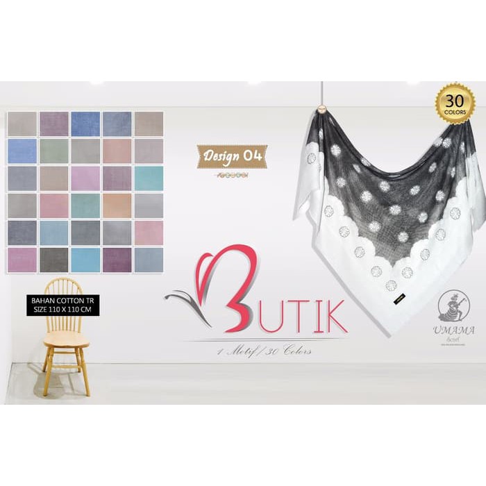 Kerudung BUTIK UMAMA Hijab Jilbab Segi Empat Motif D4